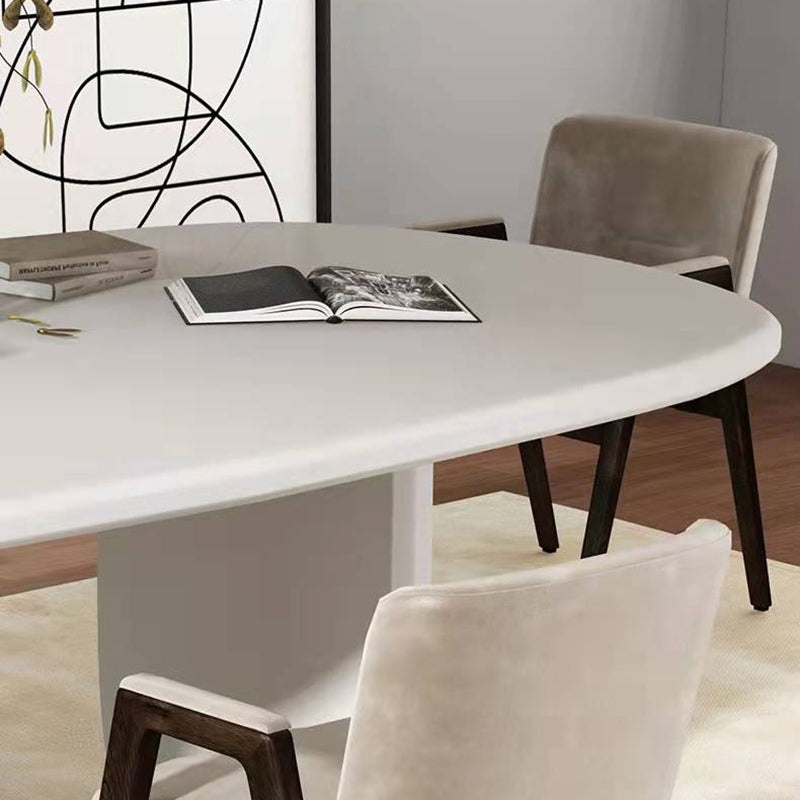 Modern Solid Wood Table for Restaurant Rectangle White Dining Table with Double Pedestal Clearhalo 'Dining Tables & Seating' 'Dining Tables' 'dining_table' 'furn' 'furn_dining_table' 'Furniture' 'furniture_dining_table' 'Kitchen & Dining Furniture' 5053238