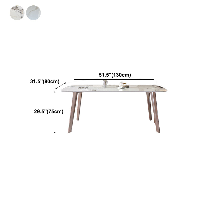 Rectangle Top Dining Table Modern Stone Dining Table with 4 Legs Clearhalo 'Dining Tables & Seating' 'Dining Tables' 'dining_table' 'furn' 'furn_dining_table' 'Furniture' 'furniture_dining_table' 'Kitchen & Dining Furniture' 5053258