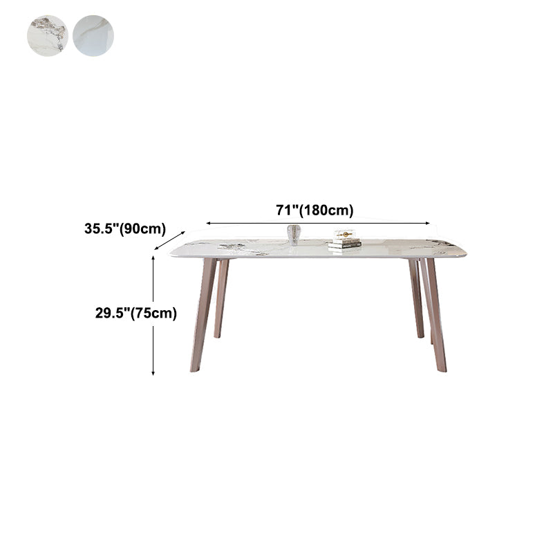 Rectangle Top Dining Table Modern Stone Dining Table with 4 Legs Clearhalo 'Dining Tables & Seating' 'Dining Tables' 'dining_table' 'furn' 'furn_dining_table' 'Furniture' 'furniture_dining_table' 'Kitchen & Dining Furniture' 5053261