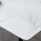 Rectangle Stone Dining Table Modern Dining Table with 4 Black Legs Clearhalo 'Dining Tables & Seating' 'Dining Tables' 'dining_table' 'furn' 'furn_dining_table' 'Furniture' 'furniture_dining_table' 'Kitchen & Dining Furniture' 5053268
