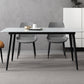 Rectangle Stone Dining Table Modern Dining Table with 4 Black Legs Clearhalo 'Dining Tables & Seating' 'Dining Tables' 'dining_table' 'furn' 'furn_dining_table' 'Furniture' 'furniture_dining_table' 'Kitchen & Dining Furniture' 5053273