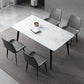 Rectangle Stone Dining Table Modern Dining Table with 4 Black Legs Clearhalo 'Dining Tables & Seating' 'Dining Tables' 'dining_table' 'furn' 'furn_dining_table' 'Furniture' 'furniture_dining_table' 'Kitchen & Dining Furniture' 5053274