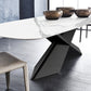 Stone Rectangle Top Dining Table Traditional Luxury Dining Table with Pedestal Base Clearhalo 'Dining Tables & Seating' 'Dining Tables' 'dining_table' 'furn' 'furn_dining_table' 'Furniture' 'furniture_dining_table' 'Kitchen & Dining Furniture' 5053288