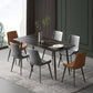 Stone Top Table Rectangle Contemporary Dining Table with 4 Black Legs Black 63"L x 35.4"W x 29.5"H Without Chairs Clearhalo 'Dining Tables & Seating' 'Dining Tables' 'dining_table' 'furn' 'furn_dining_table' 'Furniture' 'furniture_dining_table' 'Kitchen & Dining Furniture' 5053300