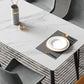 Stone Top Table Rectangle Contemporary Dining Table with 4 Black Legs Clearhalo 'Dining Tables & Seating' 'Dining Tables' 'dining_table' 'furn' 'furn_dining_table' 'Furniture' 'furniture_dining_table' 'Kitchen & Dining Furniture' 5053304