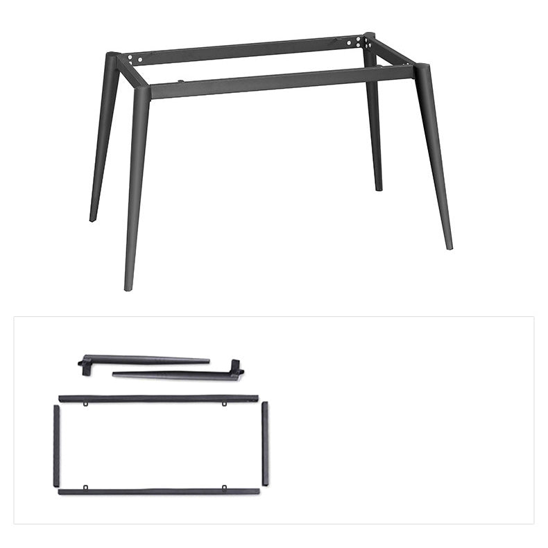 Stone Top Table Rectangle Contemporary Dining Table with 4 Black Legs Clearhalo 'Dining Tables & Seating' 'Dining Tables' 'dining_table' 'furn' 'furn_dining_table' 'Furniture' 'furniture_dining_table' 'Kitchen & Dining Furniture' 5053305