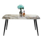 Rectangle Stone Top Dining Table Contemporary Dining Table with 4 Legs in Black Gold Without Chairs Clearhalo 'Dining Tables & Seating' 'Dining Tables' 'dining_table' 'furn' 'furn_dining_table' 'Furniture' 'furniture_dining_table' 'Kitchen & Dining Furniture' 5053317
