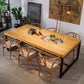Solid Wood Top Dining Table Industrial Rectangle Table with Trestle Base 63"L x 27.6"W x 29.5"H Without Chairs Clearhalo 'Dining Tables & Seating' 'Dining Tables' 'dining_table' 'furn' 'furn_dining_table' 'Furniture' 'furniture_dining_table' 'Kitchen & Dining Furniture' 5053331