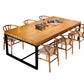 Solid Wood Top Dining Table Industrial Rectangle Table with Trestle Base Clearhalo 'Dining Tables & Seating' 'Dining Tables' 'dining_table' 'furn' 'furn_dining_table' 'Furniture' 'furniture_dining_table' 'Kitchen & Dining Furniture' 5053340