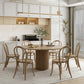Modern Round Dining Table Pine Solid Wood Pedestal Dining Table in Natural 51.2"L x 51.2"W x 29.5"H Without Chairs Clearhalo 'Dining Tables & Seating' 'Dining Tables' 'dining_table' 'furn' 'furn_dining_table' 'Furniture' 'furniture_dining_table' 'Kitchen & Dining Furniture' 5053414