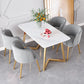Stone Top Double Pedestal Table Traditional Luxury Rectangle White Dining Table White Without Chairs Clearhalo 'Dining Tables & Seating' 'Dining Tables' 'dining_table' 'furn' 'furn_dining_table' 'Furniture' 'furniture_dining_table' 'Kitchen & Dining Furniture' 5053431