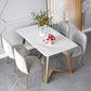 Stone Top Double Pedestal Table Traditional Luxury Rectangle White Dining Table Clearhalo 'Dining Tables & Seating' 'Dining Tables' 'dining_table' 'furn' 'furn_dining_table' 'Furniture' 'furniture_dining_table' 'Kitchen & Dining Furniture' 5053438