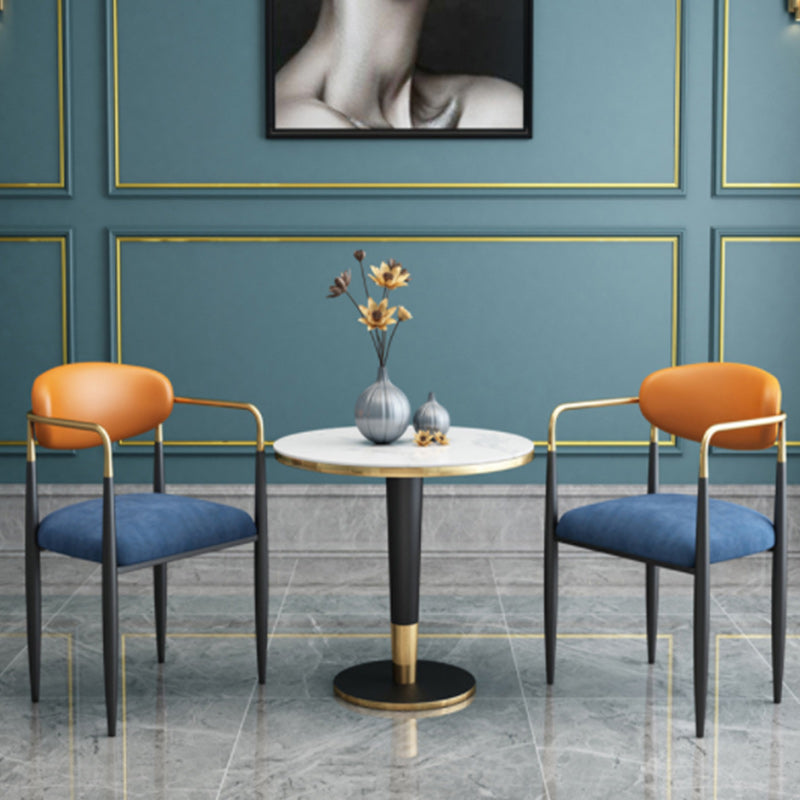 Upholstered Dining Chair Glam Style Open Back Dining Armchair for Indoor Clearhalo 'Dining Chairs' 'Dining Tables & Seating' 'dining_chair' 'furn' 'furn_dining_chair' 'Furniture' 'furniture_dining_chair' 'Kitchen & Dining Furniture' 5053445