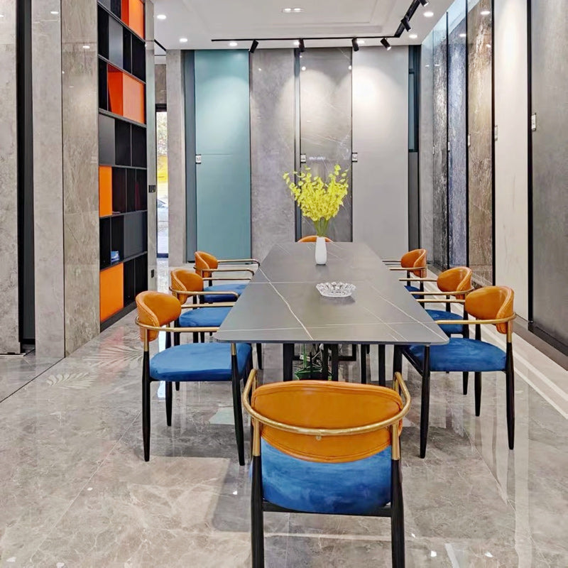 Upholstered Dining Chair Glam Style Open Back Dining Armchair for Indoor Clearhalo 'Dining Chairs' 'Dining Tables & Seating' 'dining_chair' 'furn' 'furn_dining_chair' 'Furniture' 'furniture_dining_chair' 'Kitchen & Dining Furniture' 5053447