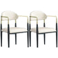 Upholstered Dining Chair Glam Style Open Back Dining Armchair for Indoor White 2 Piece Set Clearhalo 'Dining Chairs' 'Dining Tables & Seating' 'dining_chair' 'furn' 'furn_dining_chair' 'Furniture' 'furniture_dining_chair' 'Kitchen & Dining Furniture' 5053454