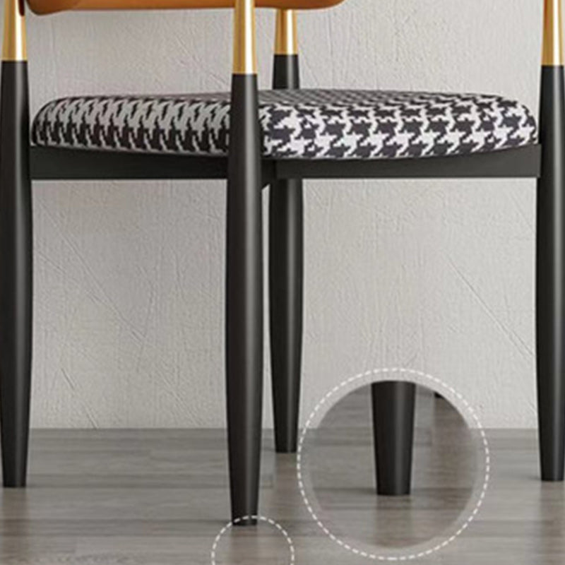 Upholstered Dining Chair Glam Style Open Back Dining Armchair for Indoor Clearhalo 'Dining Chairs' 'Dining Tables & Seating' 'dining_chair' 'furn' 'furn_dining_chair' 'Furniture' 'furniture_dining_chair' 'Kitchen & Dining Furniture' 5053461