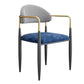 Upholstered Dining Chair Glam Style Open Back Dining Armchair for Indoor Blue-Black 1 Piece Clearhalo 'Dining Chairs' 'Dining Tables & Seating' 'dining_chair' 'furn' 'furn_dining_chair' 'Furniture' 'furniture_dining_chair' 'Kitchen & Dining Furniture' 5053463