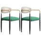 Upholstered Dining Chair Glam Style Open Back Dining Armchair for Indoor White-Green 2 Piece Set Clearhalo 'Dining Chairs' 'Dining Tables & Seating' 'dining_chair' 'furn' 'furn_dining_chair' 'Furniture' 'furniture_dining_chair' 'Kitchen & Dining Furniture' 5053472