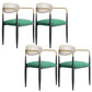 Upholstered Dining Chair Glam Style Open Back Dining Armchair for Indoor White-Green 4 Piece Set Clearhalo 'Dining Chairs' 'Dining Tables & Seating' 'dining_chair' 'furn' 'furn_dining_chair' 'Furniture' 'furniture_dining_chair' 'Kitchen & Dining Furniture' 5053473