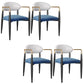Upholstered Dining Chair Glam Style Open Back Dining Armchair for Indoor White-Blue 4 Piece Set Clearhalo 'Dining Chairs' 'Dining Tables & Seating' 'dining_chair' 'furn' 'furn_dining_chair' 'Furniture' 'furniture_dining_chair' 'Kitchen & Dining Furniture' 5053481