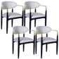 Upholstered Dining Chair Glam Style Open Back Dining Armchair for Indoor Gray-White 4 Piece Set Clearhalo 'Dining Chairs' 'Dining Tables & Seating' 'dining_chair' 'furn' 'furn_dining_chair' 'Furniture' 'furniture_dining_chair' 'Kitchen & Dining Furniture' 5053484