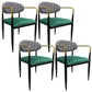 Upholstered Dining Chair Glam Style Open Back Dining Armchair for Indoor Green-Black 4 Piece Set Clearhalo 'Dining Chairs' 'Dining Tables & Seating' 'dining_chair' 'furn' 'furn_dining_chair' 'Furniture' 'furniture_dining_chair' 'Kitchen & Dining Furniture' 5053487