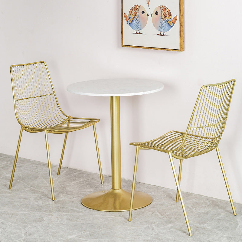 Glam Style Dining Chair Metal Windsor Back Dining Side Chair for Dining Room Clearhalo 'Dining Chairs' 'Dining Tables & Seating' 'dining_chair' 'furn' 'furn_dining_chair' 'Furniture' 'furniture_dining_chair' 'Kitchen & Dining Furniture' 5053490