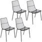 Glam Style Dining Chair Metal Windsor Back Dining Side Chair for Dining Room Black 4 Piece Set Clearhalo 'Dining Chairs' 'Dining Tables & Seating' 'dining_chair' 'furn' 'furn_dining_chair' 'Furniture' 'furniture_dining_chair' 'Kitchen & Dining Furniture' 5053494
