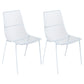 Glam Style Dining Chair Metal Windsor Back Dining Side Chair for Dining Room White 2 Piece Set Clearhalo 'Dining Chairs' 'Dining Tables & Seating' 'dining_chair' 'furn' 'furn_dining_chair' 'Furniture' 'furniture_dining_chair' 'Kitchen & Dining Furniture' 5053498
