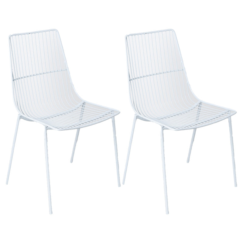 Glam Style Dining Chair Metal Windsor Back Dining Side Chair for Dining Room White 2 Piece Set Clearhalo 'Dining Chairs' 'Dining Tables & Seating' 'dining_chair' 'furn' 'furn_dining_chair' 'Furniture' 'furniture_dining_chair' 'Kitchen & Dining Furniture' 5053498