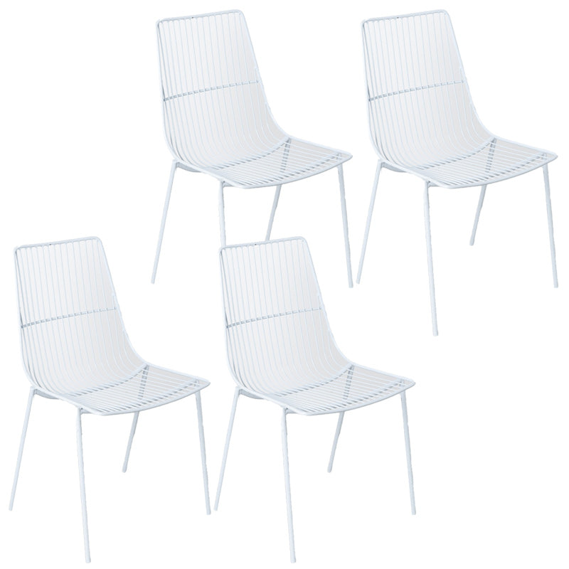 Glam Style Dining Chair Metal Windsor Back Dining Side Chair for Dining Room White 4 Piece Set Clearhalo 'Dining Chairs' 'Dining Tables & Seating' 'dining_chair' 'furn' 'furn_dining_chair' 'Furniture' 'furniture_dining_chair' 'Kitchen & Dining Furniture' 5053501