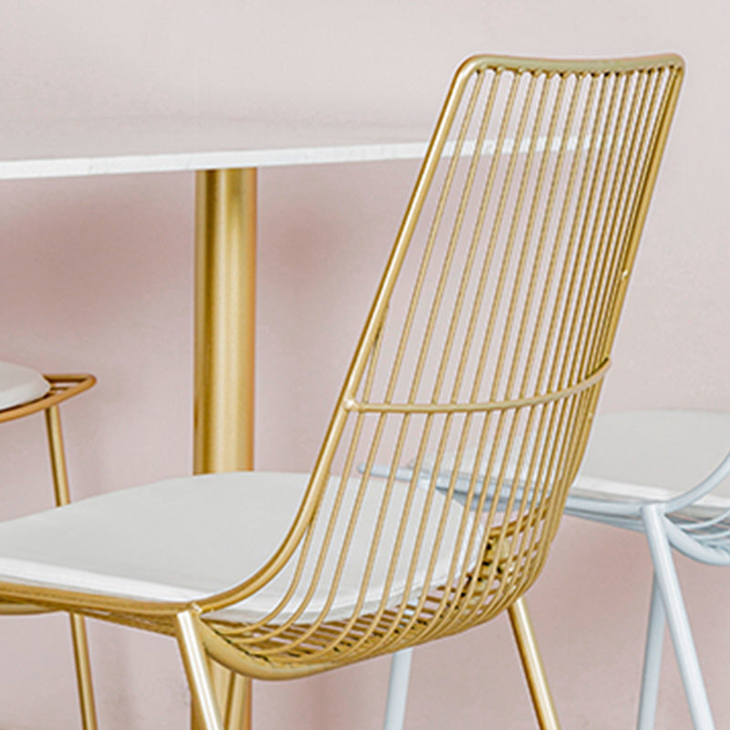 Glam Style Dining Chair Metal Windsor Back Dining Side Chair for Dining Room Clearhalo 'Dining Chairs' 'Dining Tables & Seating' 'dining_chair' 'furn' 'furn_dining_chair' 'Furniture' 'furniture_dining_chair' 'Kitchen & Dining Furniture' 5053504