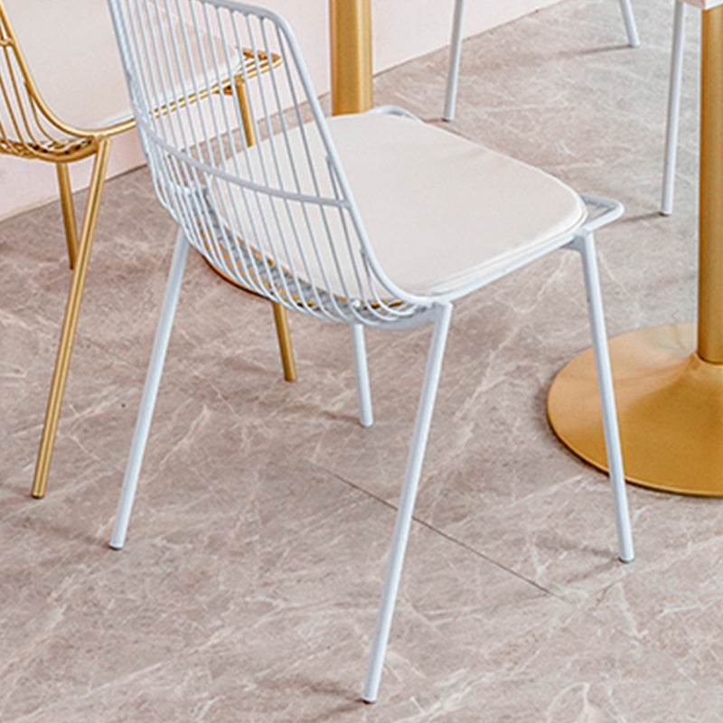 Glam Style Dining Chair Metal Windsor Back Dining Side Chair for Dining Room Clearhalo 'Dining Chairs' 'Dining Tables & Seating' 'dining_chair' 'furn' 'furn_dining_chair' 'Furniture' 'furniture_dining_chair' 'Kitchen & Dining Furniture' 5053507