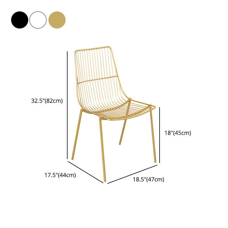 Glam Style Dining Chair Metal Windsor Back Dining Side Chair for Dining Room Clearhalo 'Dining Chairs' 'Dining Tables & Seating' 'dining_chair' 'furn' 'furn_dining_chair' 'Furniture' 'furniture_dining_chair' 'Kitchen & Dining Furniture' 5053513