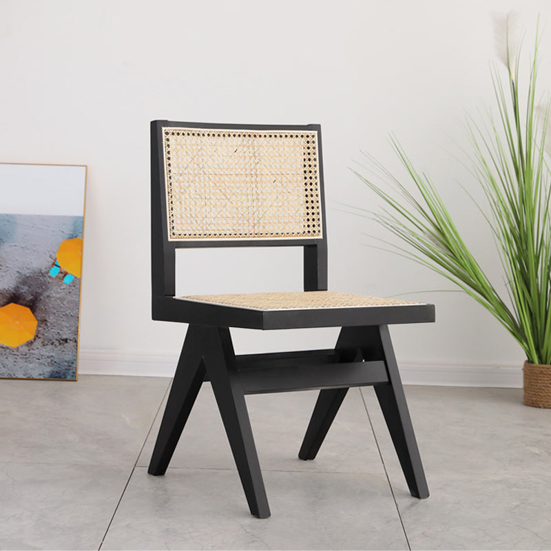 Dining Room Side Chairs Modern Rubber Wood Kitchen Chair for Home Black Armless Clearhalo 'Dining Chairs' 'Dining Tables & Seating' 'dining_chair' 'furn' 'furn_dining_chair' 'Furniture' 'furniture_dining_chair' 'Kitchen & Dining Furniture' 5053538