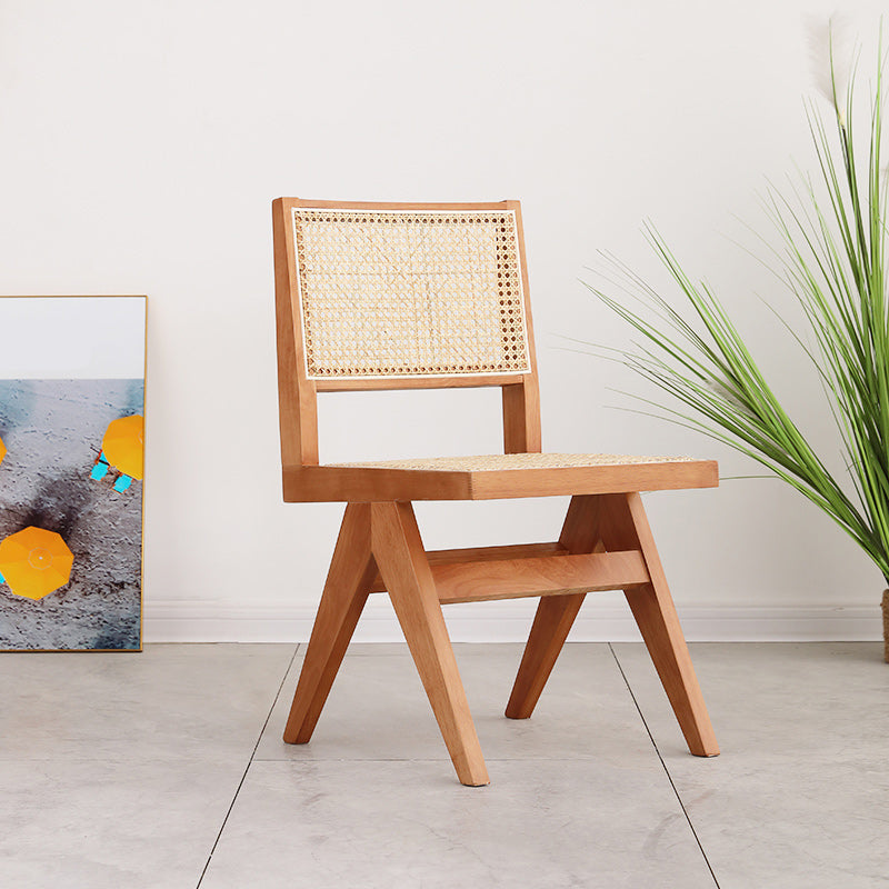 Dining Room Side Chairs Modern Rubber Wood Kitchen Chair for Home Cherry Wood Armless Clearhalo 'Dining Chairs' 'Dining Tables & Seating' 'dining_chair' 'furn' 'furn_dining_chair' 'Furniture' 'furniture_dining_chair' 'Kitchen & Dining Furniture' 5053540