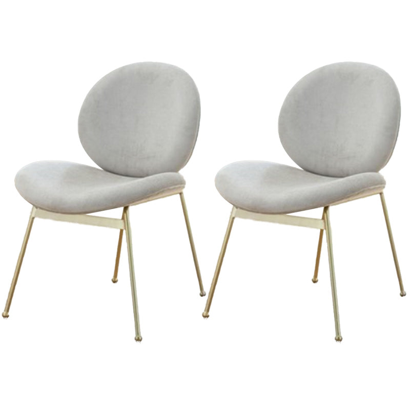 Upholstered Dining Chair Glam Style Side Chair for Dining Room Grey 2 Piece Set Clearhalo 'Dining Chairs' 'Dining Tables & Seating' 'dining_chair' 'furn' 'furn_dining_chair' 'Furniture' 'furniture_dining_chair' 'Kitchen & Dining Furniture' 5053547