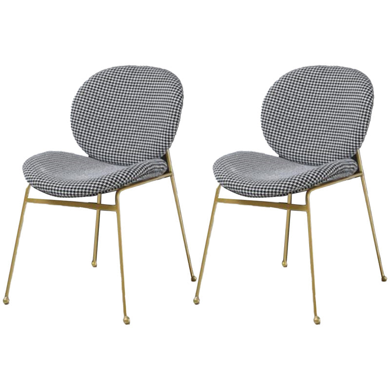 Upholstered Dining Chair Glam Style Side Chair for Dining Room Black White 2 Piece Set Clearhalo 'Dining Chairs' 'Dining Tables & Seating' 'dining_chair' 'furn' 'furn_dining_chair' 'Furniture' 'furniture_dining_chair' 'Kitchen & Dining Furniture' 5053551