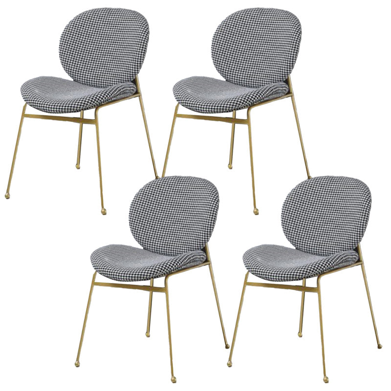 Upholstered Dining Chair Glam Style Side Chair for Dining Room Black White 4 Piece Set Clearhalo 'Dining Chairs' 'Dining Tables & Seating' 'dining_chair' 'furn' 'furn_dining_chair' 'Furniture' 'furniture_dining_chair' 'Kitchen & Dining Furniture' 5053553