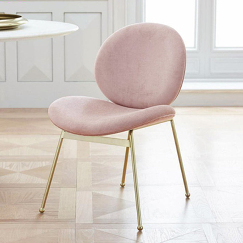 Upholstered Dining Chair Glam Style Side Chair for Dining Room Pink 1 Piece Clearhalo 'Dining Chairs' 'Dining Tables & Seating' 'dining_chair' 'furn' 'furn_dining_chair' 'Furniture' 'furniture_dining_chair' 'Kitchen & Dining Furniture' 5053554