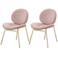 Upholstered Dining Chair Glam Style Side Chair for Dining Room Pink 2 Piece Set Clearhalo 'Dining Chairs' 'Dining Tables & Seating' 'dining_chair' 'furn' 'furn_dining_chair' 'Furniture' 'furniture_dining_chair' 'Kitchen & Dining Furniture' 5053557