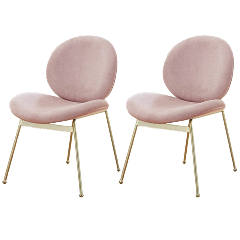 Upholstered Dining Chair Glam Style Side Chair for Dining Room Pink 2 Piece Set Clearhalo 'Dining Chairs' 'Dining Tables & Seating' 'dining_chair' 'furn' 'furn_dining_chair' 'Furniture' 'furniture_dining_chair' 'Kitchen & Dining Furniture' 5053557