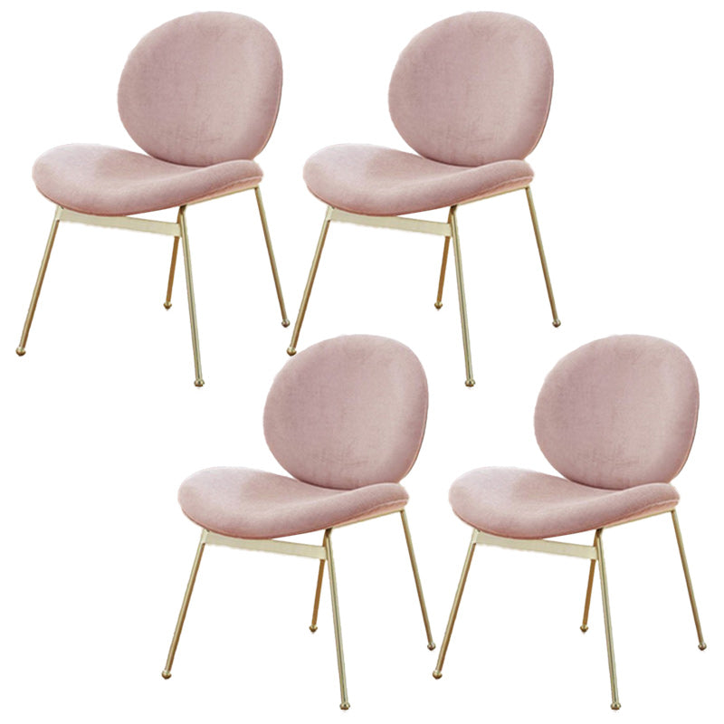 Upholstered Dining Chair Glam Style Side Chair for Dining Room Pink 4 Piece Set Clearhalo 'Dining Chairs' 'Dining Tables & Seating' 'dining_chair' 'furn' 'furn_dining_chair' 'Furniture' 'furniture_dining_chair' 'Kitchen & Dining Furniture' 5053559