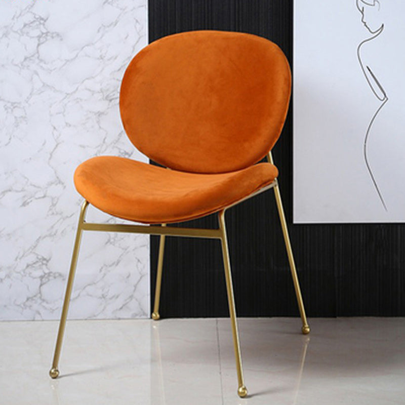 Upholstered Dining Chair Glam Style Side Chair for Dining Room Orange 1 Piece Clearhalo 'Dining Chairs' 'Dining Tables & Seating' 'dining_chair' 'furn' 'furn_dining_chair' 'Furniture' 'furniture_dining_chair' 'Kitchen & Dining Furniture' 5053561