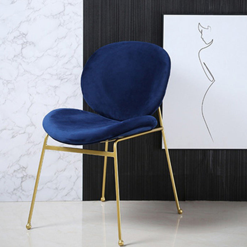 Upholstered Dining Chair Glam Style Side Chair for Dining Room Blue 1 Piece Clearhalo 'Dining Chairs' 'Dining Tables & Seating' 'dining_chair' 'furn' 'furn_dining_chair' 'Furniture' 'furniture_dining_chair' 'Kitchen & Dining Furniture' 5053566