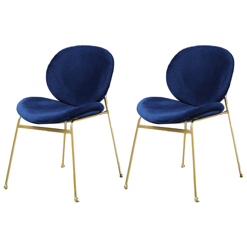 Upholstered Dining Chair Glam Style Side Chair for Dining Room Blue 2 Piece Set Clearhalo 'Dining Chairs' 'Dining Tables & Seating' 'dining_chair' 'furn' 'furn_dining_chair' 'Furniture' 'furniture_dining_chair' 'Kitchen & Dining Furniture' 5053568