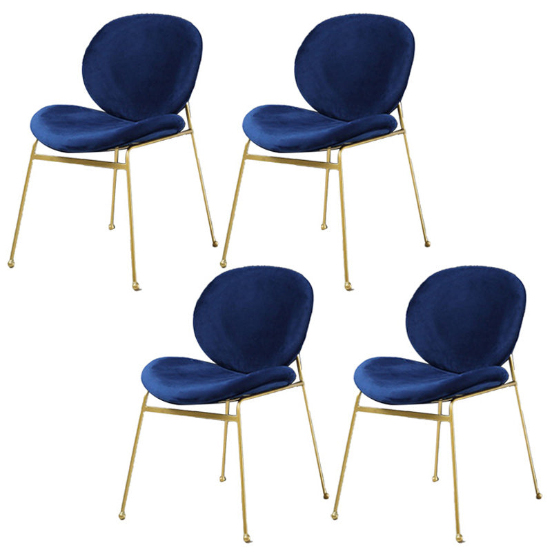 Upholstered Dining Chair Glam Style Side Chair for Dining Room Blue 4 Piece Set Clearhalo 'Dining Chairs' 'Dining Tables & Seating' 'dining_chair' 'furn' 'furn_dining_chair' 'Furniture' 'furniture_dining_chair' 'Kitchen & Dining Furniture' 5053570