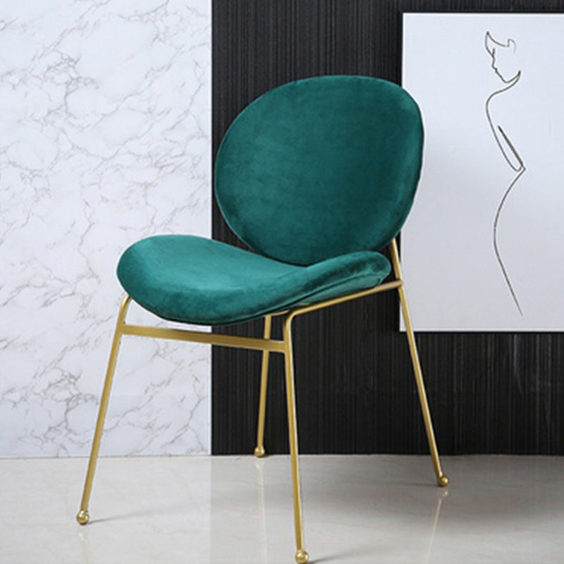 Upholstered Dining Chair Glam Style Side Chair for Dining Room Green 1 Piece Clearhalo 'Dining Chairs' 'Dining Tables & Seating' 'dining_chair' 'furn' 'furn_dining_chair' 'Furniture' 'furniture_dining_chair' 'Kitchen & Dining Furniture' 5053572