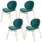 Upholstered Dining Chair Glam Style Side Chair for Dining Room Green 4 Piece Set Clearhalo 'Dining Chairs' 'Dining Tables & Seating' 'dining_chair' 'furn' 'furn_dining_chair' 'Furniture' 'furniture_dining_chair' 'Kitchen & Dining Furniture' 5053574