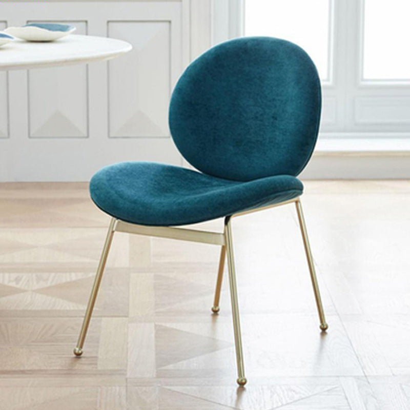 Upholstered Dining Chair Glam Style Side Chair for Dining Room Peacock Blue 1 Piece Clearhalo 'Dining Chairs' 'Dining Tables & Seating' 'dining_chair' 'furn' 'furn_dining_chair' 'Furniture' 'furniture_dining_chair' 'Kitchen & Dining Furniture' 5053575